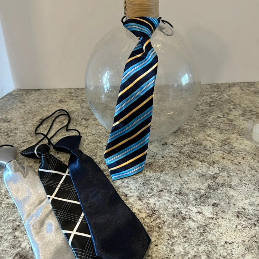 Ties 10 inch unisex satin look and feel set-of 4 NWOT elastic stretch cord